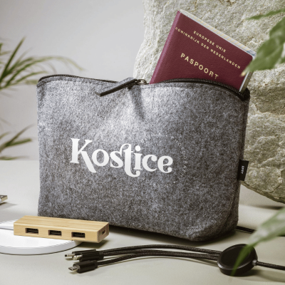 Pochette personnalisable en feutre RPET