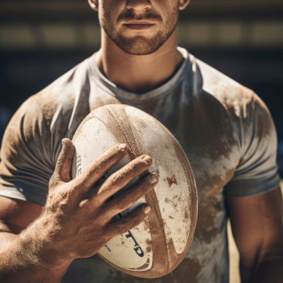 Ballon de rugby publicitaire