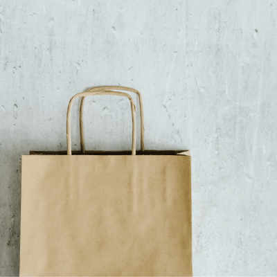 sac papier fibres herbes recyclées