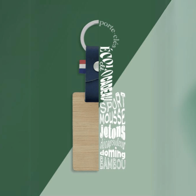 Porte-clé végétal bambou personnalisé