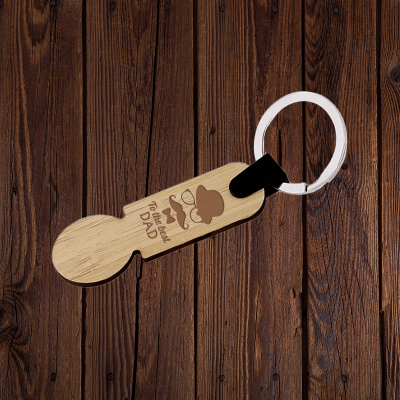 porte-clés jeton en bambou personnalisable